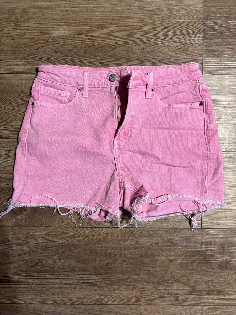 Old Navy Women’s Pink Denim Frayed Shorts (O.G. Straight Secret-Smooth Pockets)